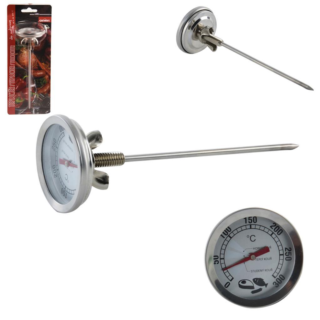 Teplomer do udiarne s čidlom, 16 cm, nerez, 0 až 300 °C