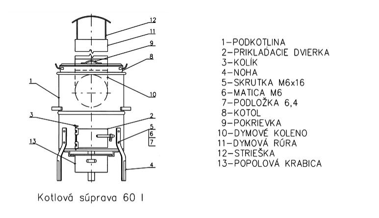 Kotlová súprava smaltovaná 60L