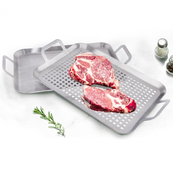 Plech na grilovanie nerez 43x25x5 cm