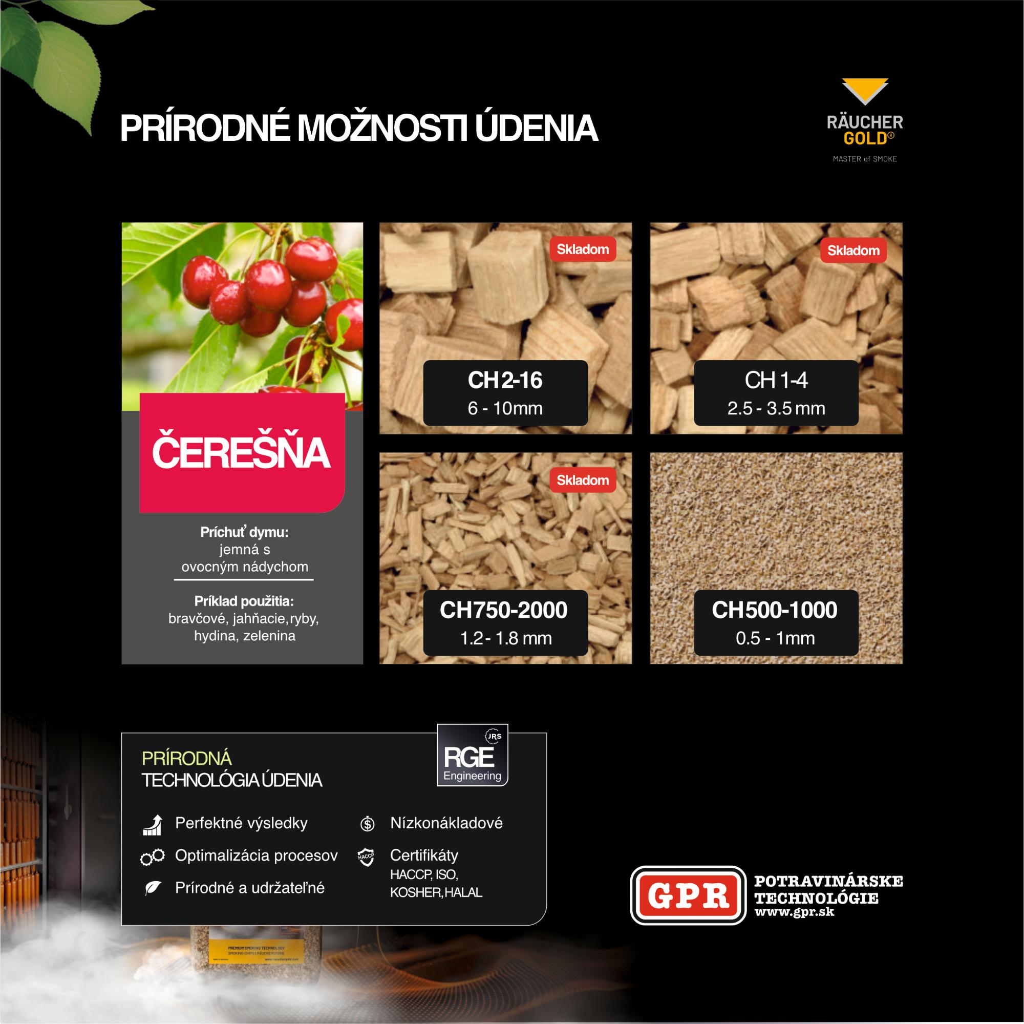 Čerešňové drevené štiepky CH 2/16 12 kg