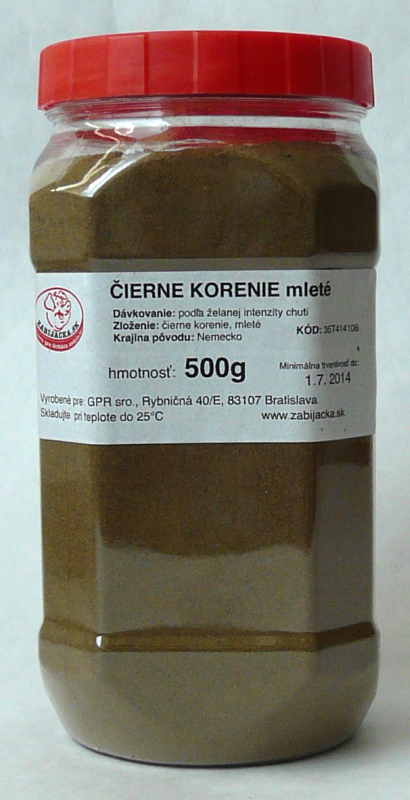 Čierne korenie mleté 500g Dóza