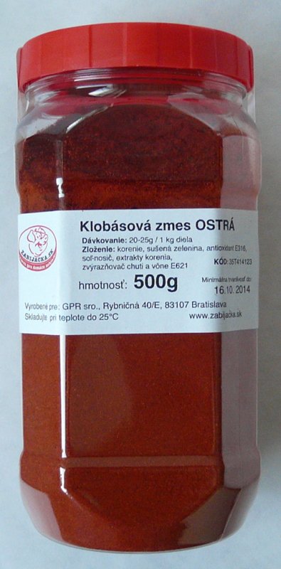 Klobásová zmes OSTRÁ 500g Dóza